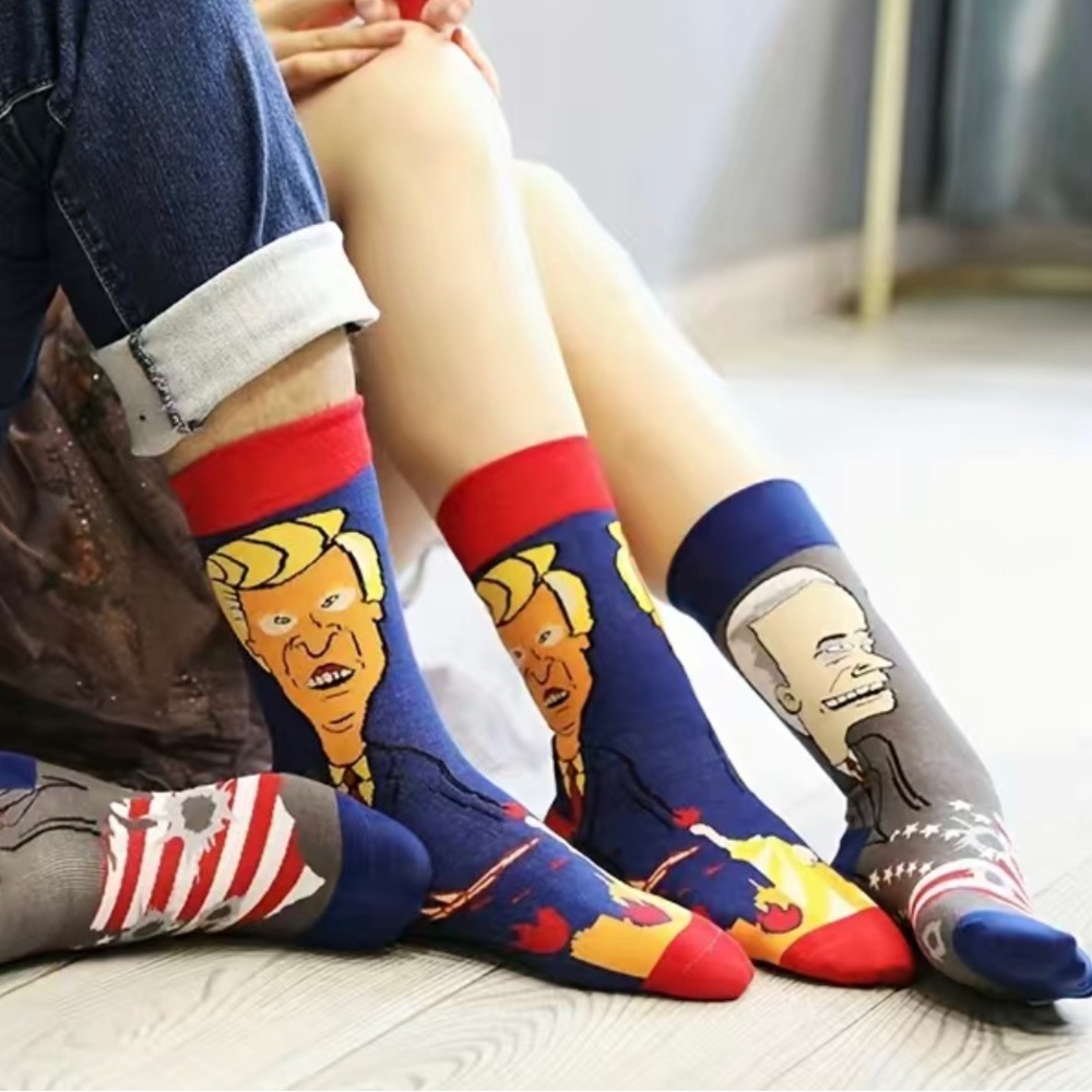 Fun Trump and Biden Political USA Socks. (1 pair) - Picture 4 of 4